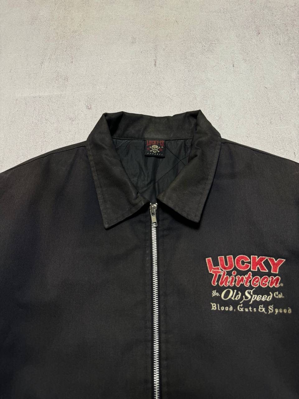 Vintage Vintage Lucky 13 Jacket Embroidered Bomber Baggy Racing 90s Size US M / EU 48-50 / 2 - 9 Thumbnail