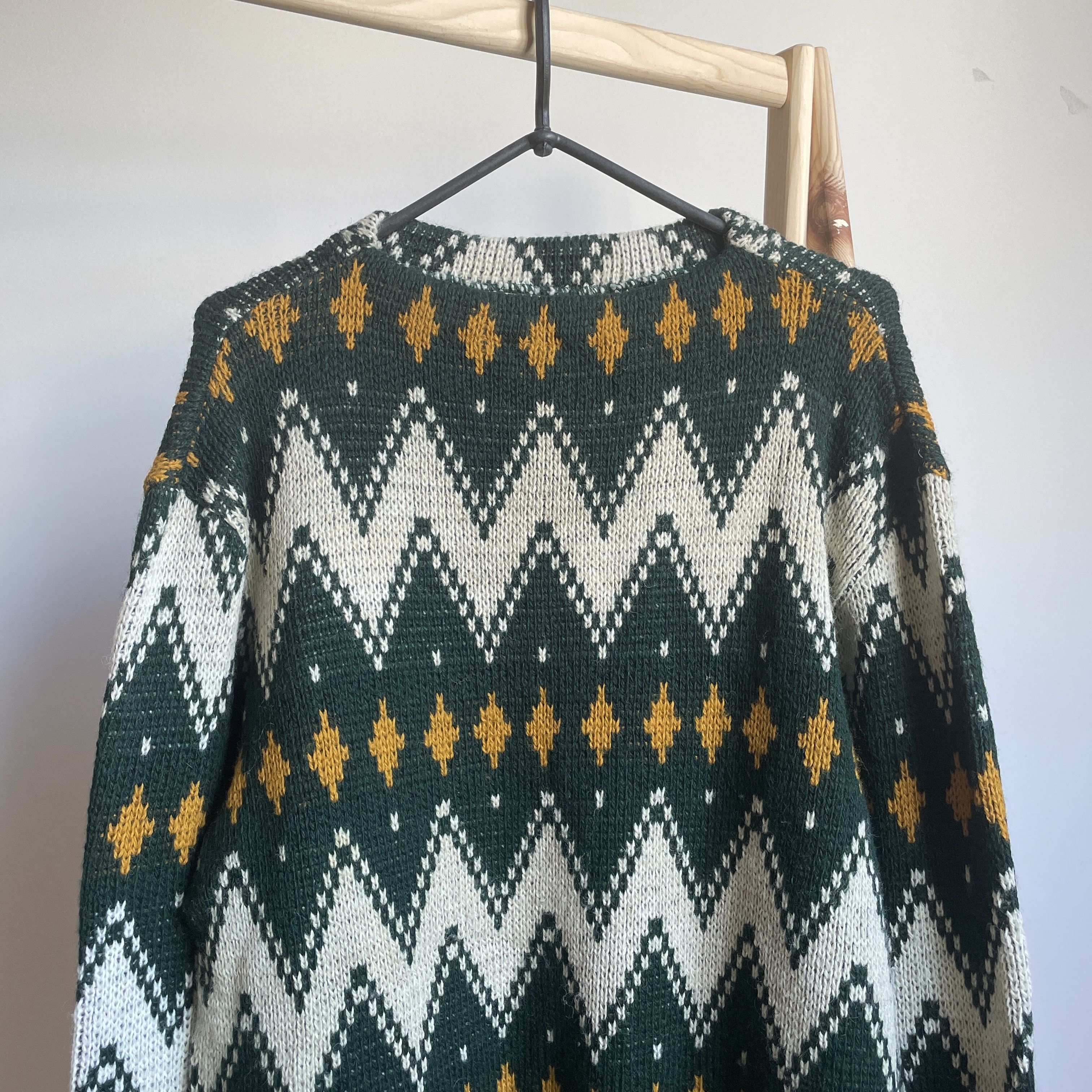 Vintage Palmett Vintage 90's Unisex Norwegian Pattern Wool Sweater Size US L / EU 52-54 / 3 - 3 Thumbnail