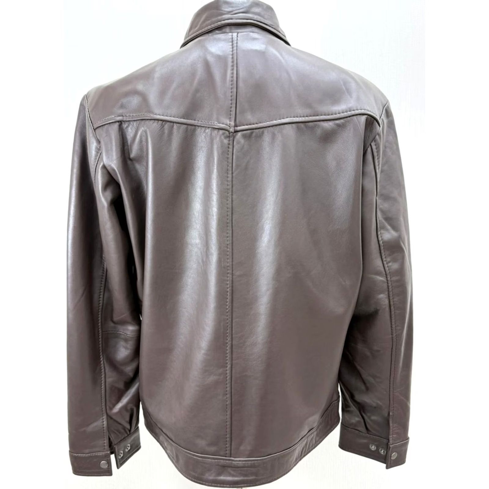 Vintage Men's Italian Sheepskin Genuine Leather Jacket Brown XL Size US XL / EU 56 / 4 - 2 Thumbnail