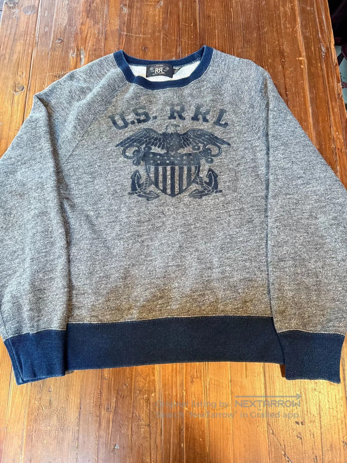 RRL Ralph Lauren RRL Ralph Lauren Gray Spliced Sweatshirt. Size US S / EU 44-46 / 1 - 1 Thumbnail