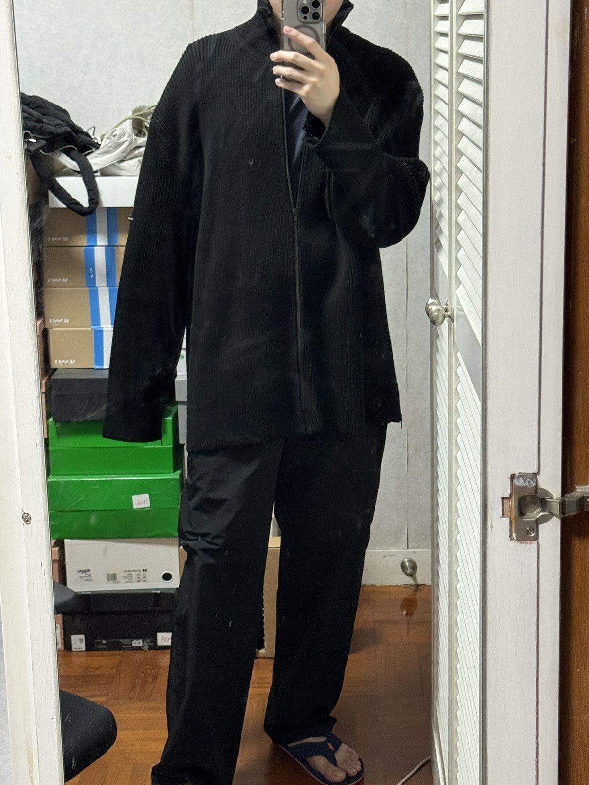 Balenciaga Ribbed Knit Oversize Full-zip Turtleneck Cardigan Size US S / EU 44-46 / 1 - 10 Thumbnail