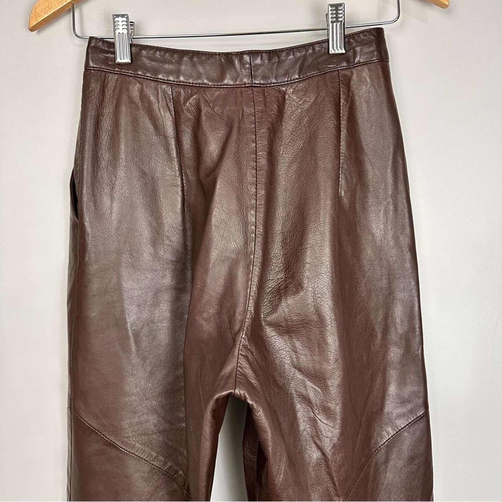 Other Madeleine Leather Brown Triple Pleated High Waist Trouser 4 Size 27" / US 4 / IT 40 - 12 Thumbnail