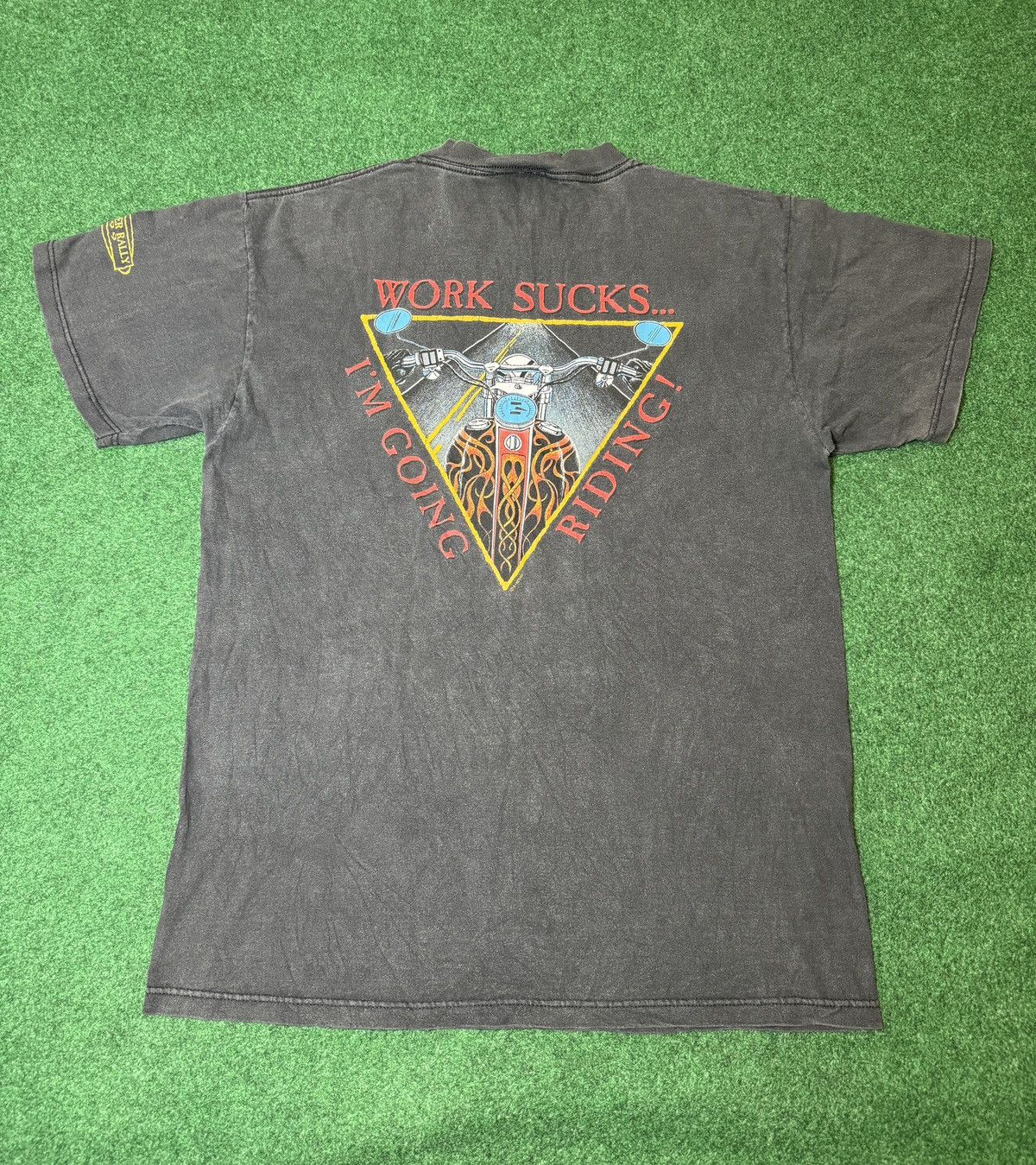 Harley Davidson × Vintage Vintage 90s Biker Work Sucks Going Riding 1999 Faded T Shirt Size US L / EU 52-54 / 3 - 1 Thumbnail