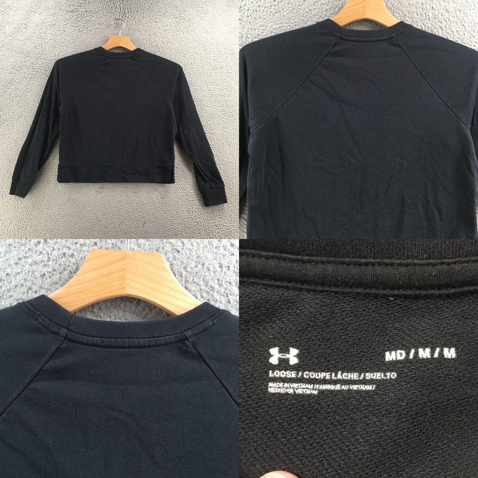 Under Armour Under Armour Cropped Sweatshirt Womens M Rival Terry Crew Black Cotton Blend Sweatshirt Size M / US 6-8 / IT 42-44 - 8 Thumbnail