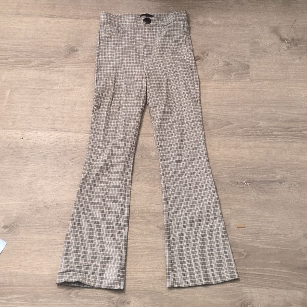 Zara Zara flared checkered pants size XS Size 24" / US 00 / IT 34 - 1 Thumbnail