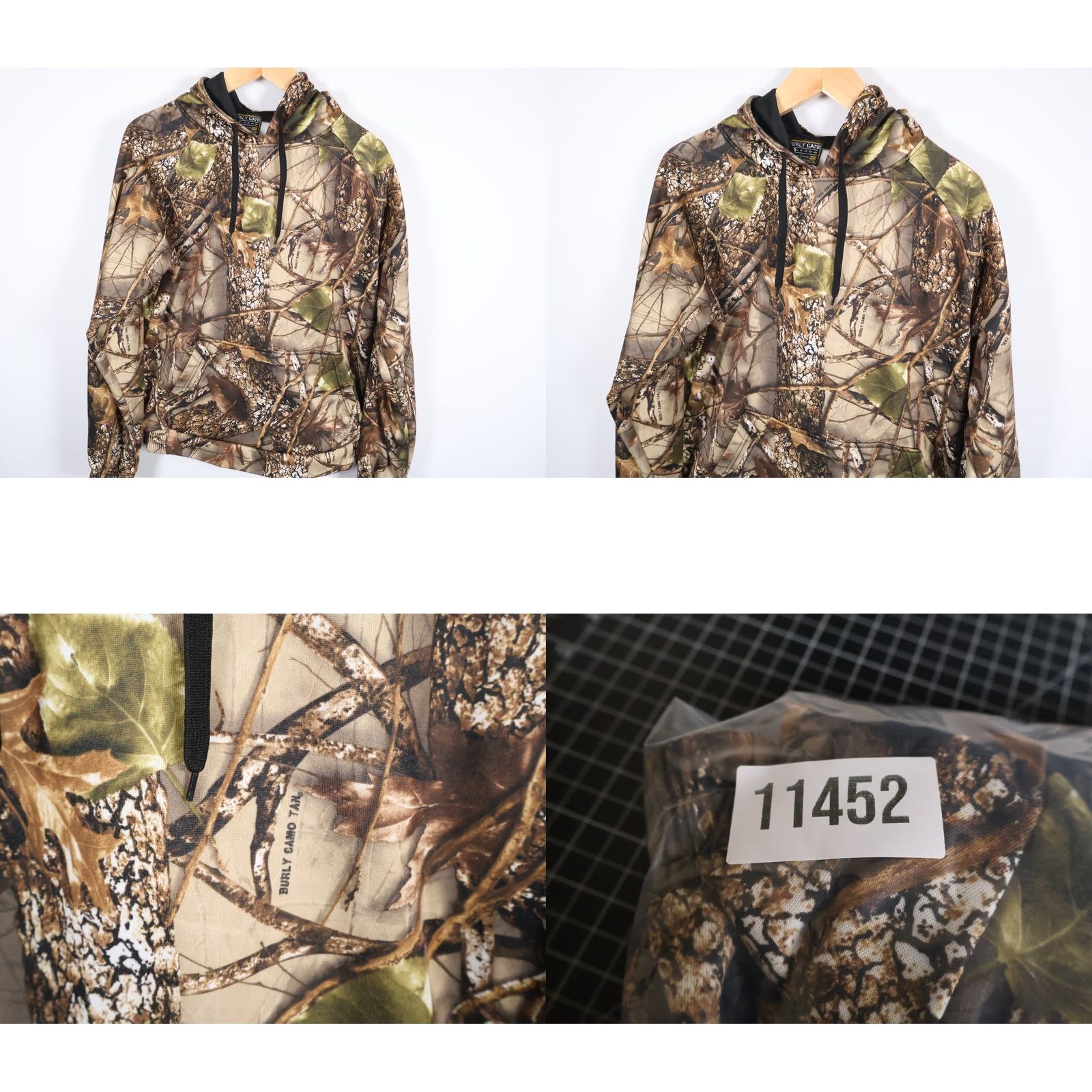 Vintage Burly Camo Hoodie Men Medium Brown Camouflage Drawstring Pullover Sweatshirt Size US M / EU 48-50 / 2 - 8 Thumbnail