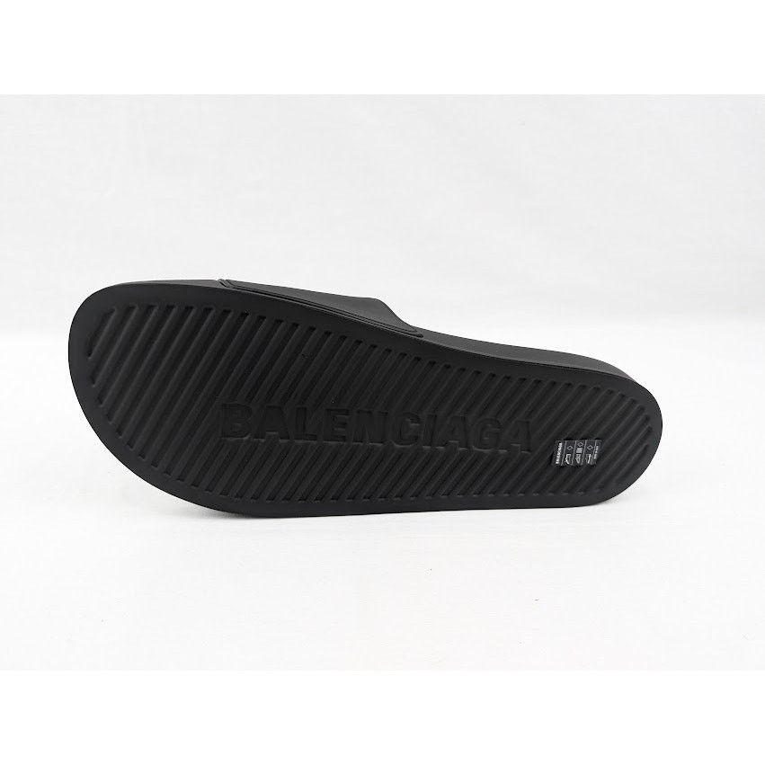 Balenciaga o1rshd1 Pool Logo Slides in Black/White Size US 12 / EU 45 - 9 Thumbnail