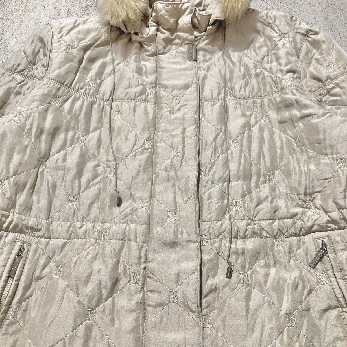 Balmain Balmain Paris Monogram Quilted Fur Long Jacket Beige Luxury Size US XL / EU 56 / 4 - 3 Thumbnail