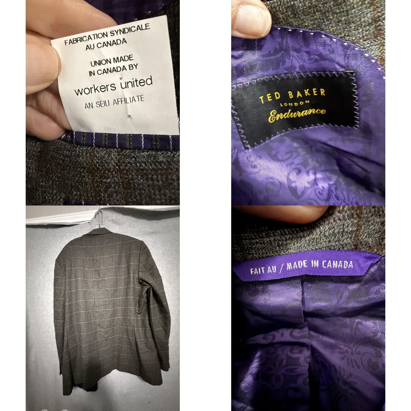 Ted Baker Ted Baker Endurance Blazer Sport Coat Mens 48 Brown Wool Check Canada Jacket Size 48R - 9 Thumbnail