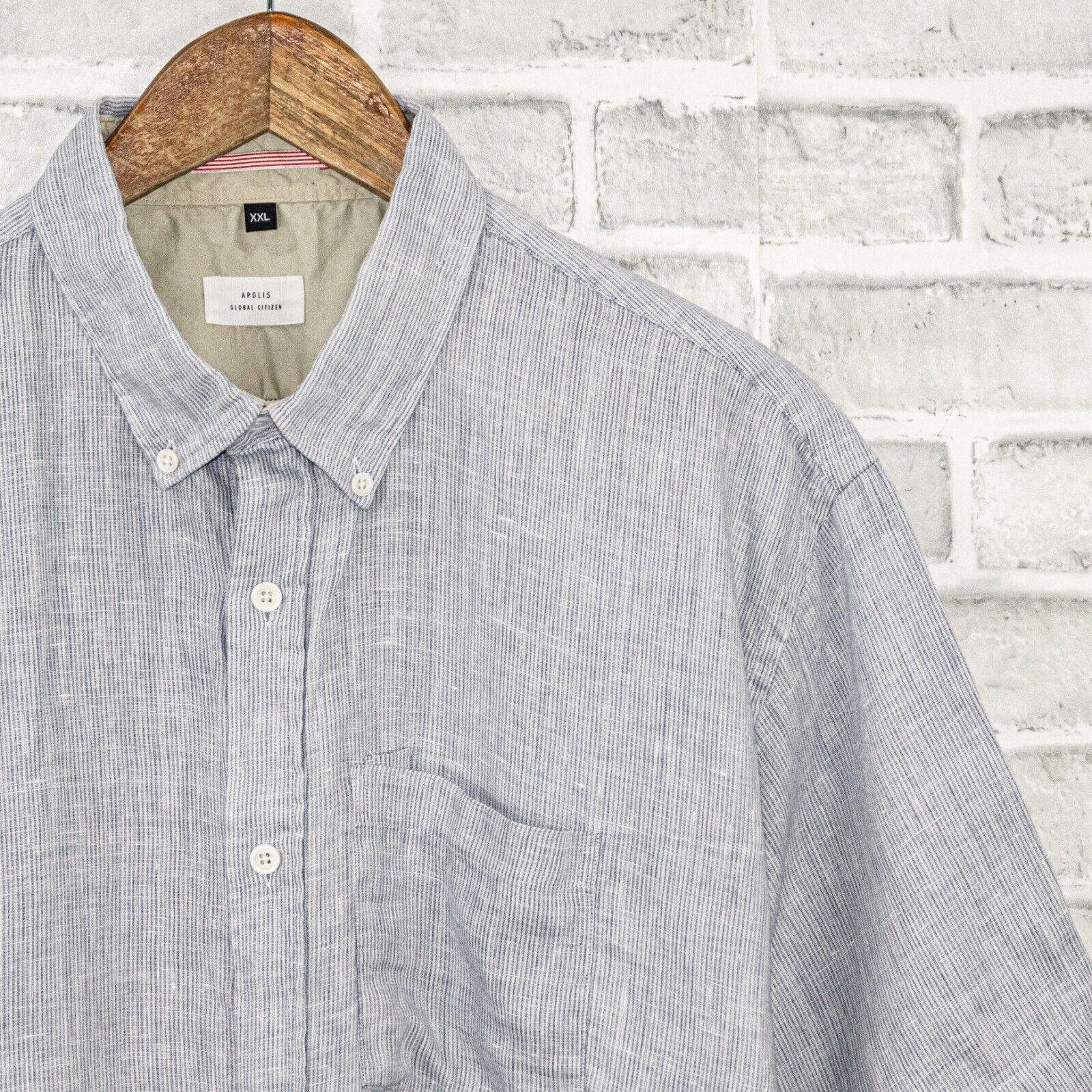 Apolis APOLIS Global Citizen linen Short Sleeve Button Down Shirt Size US XXL / EU 58 / 5 - 2 Thumbnail