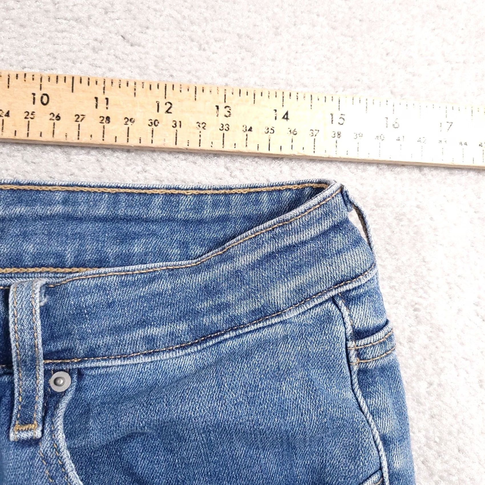 Levi's Levi's 721 High-Rise Skinny Akle Raw Him Dostressed Medium Wash Denim Womens 32 Size ONE SIZE - 6 Thumbnail