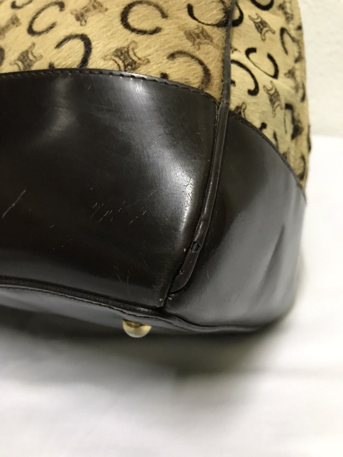 Celine × Vintage VINTAGE CELINE Bowling Bag In Printed Goatskin Brown Size ONE SIZE - 24 Thumbnail