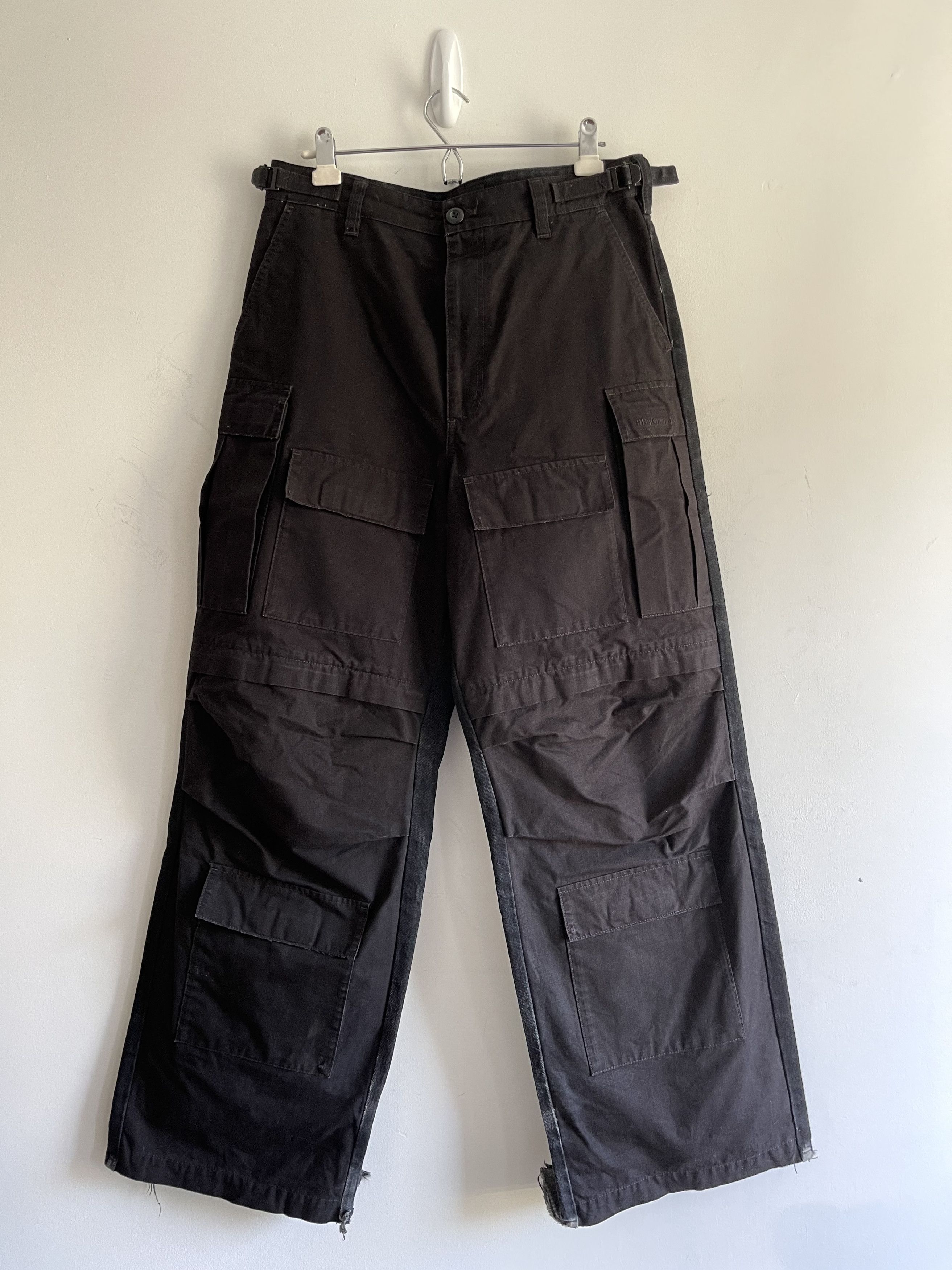 Pre-owned Balenciaga Summer 22 Hybrid Cargo Pants (s) Fits 30-32 In Black