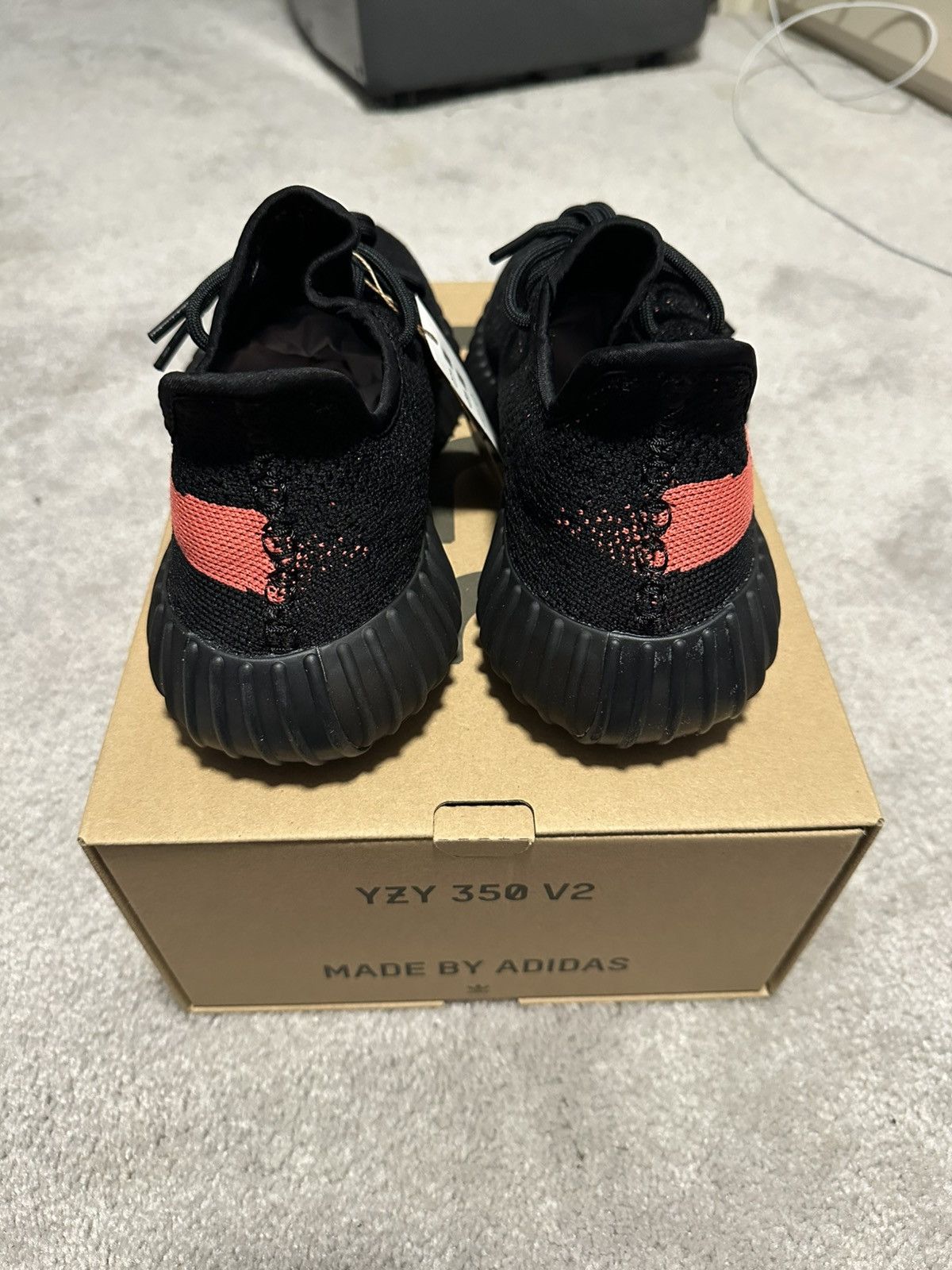 Adidas Adidas Yeezy Boost 350 V2 Black/Red Size US 7 / EU 40 - 3 Thumbnail