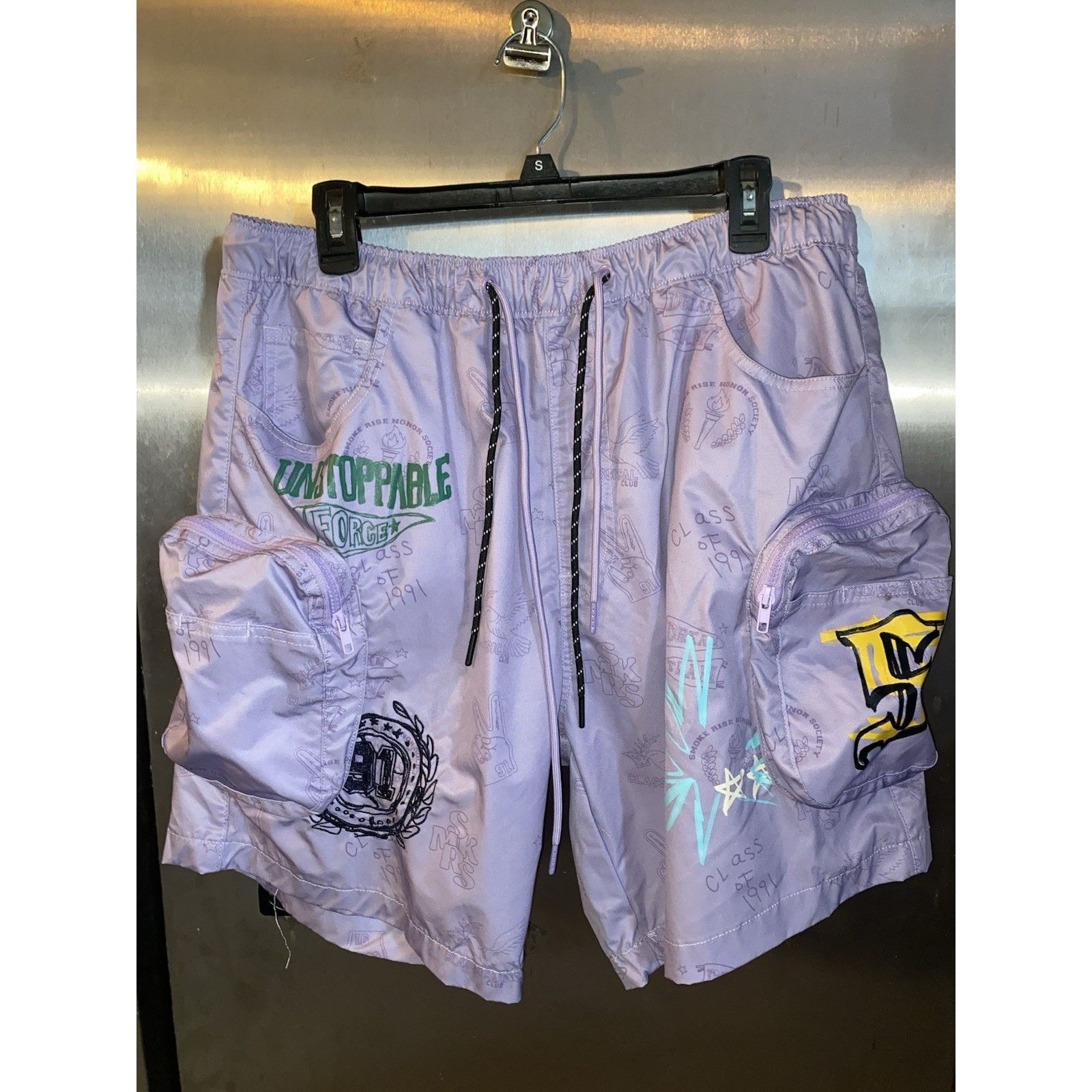 Other Smoke Rise Graphic Print Cargo Shorts Lavender Size US 36 / EU 52 - 1 Thumbnail