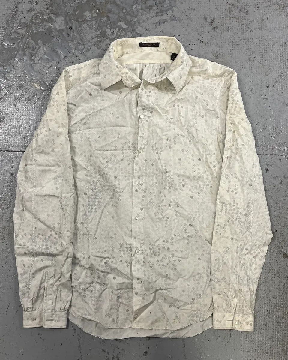 Louis Vuitton Louis Vuitton White Detailed Abstract Shirt Size US M / EU 48-50 / 2 - 1 Thumbnail