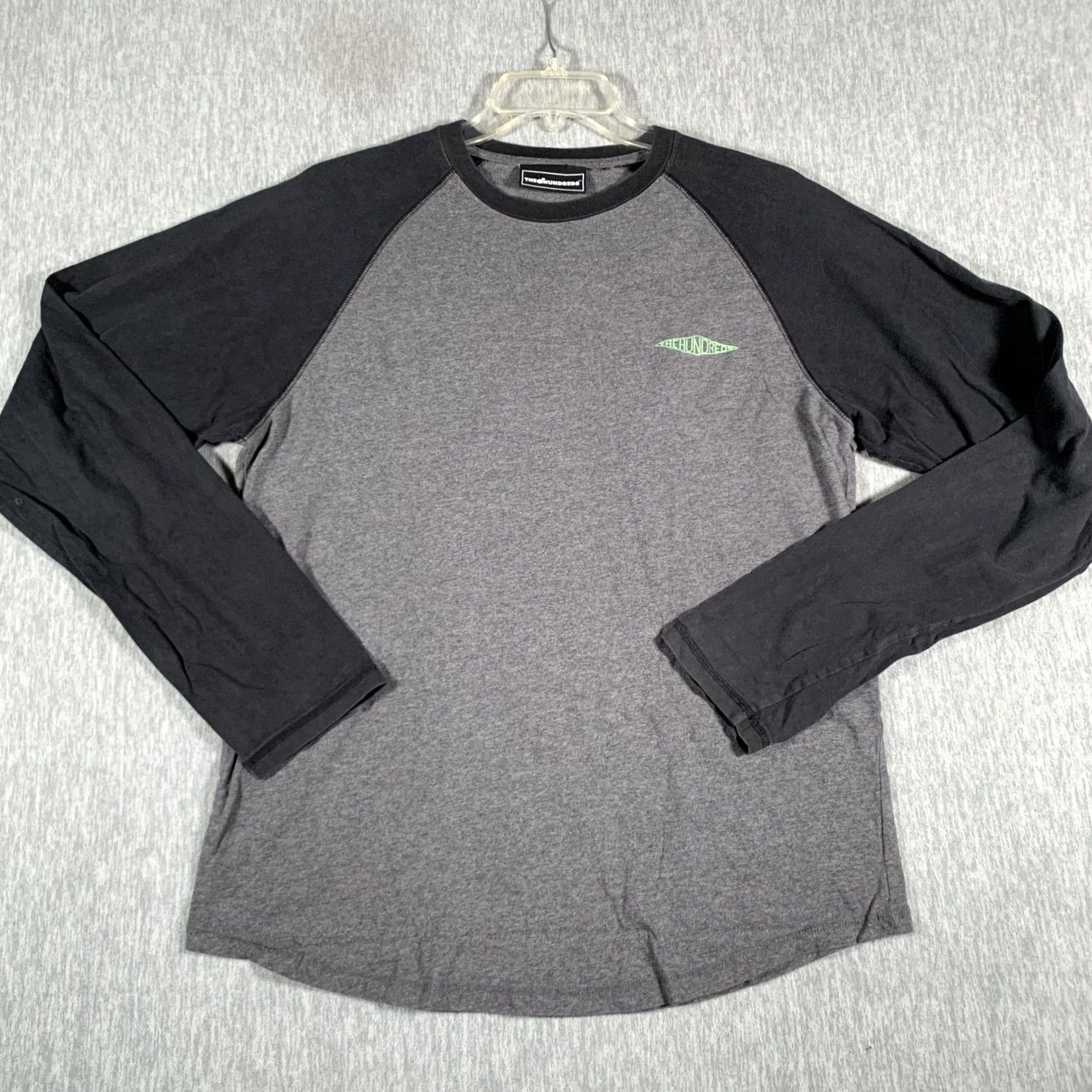 The Hundreds The Hundreds Shirt Mens XL Gray Black Raglan Long Sleeve Logo Skatewear Size US XL / EU 56 / 4 - 2 Thumbnail