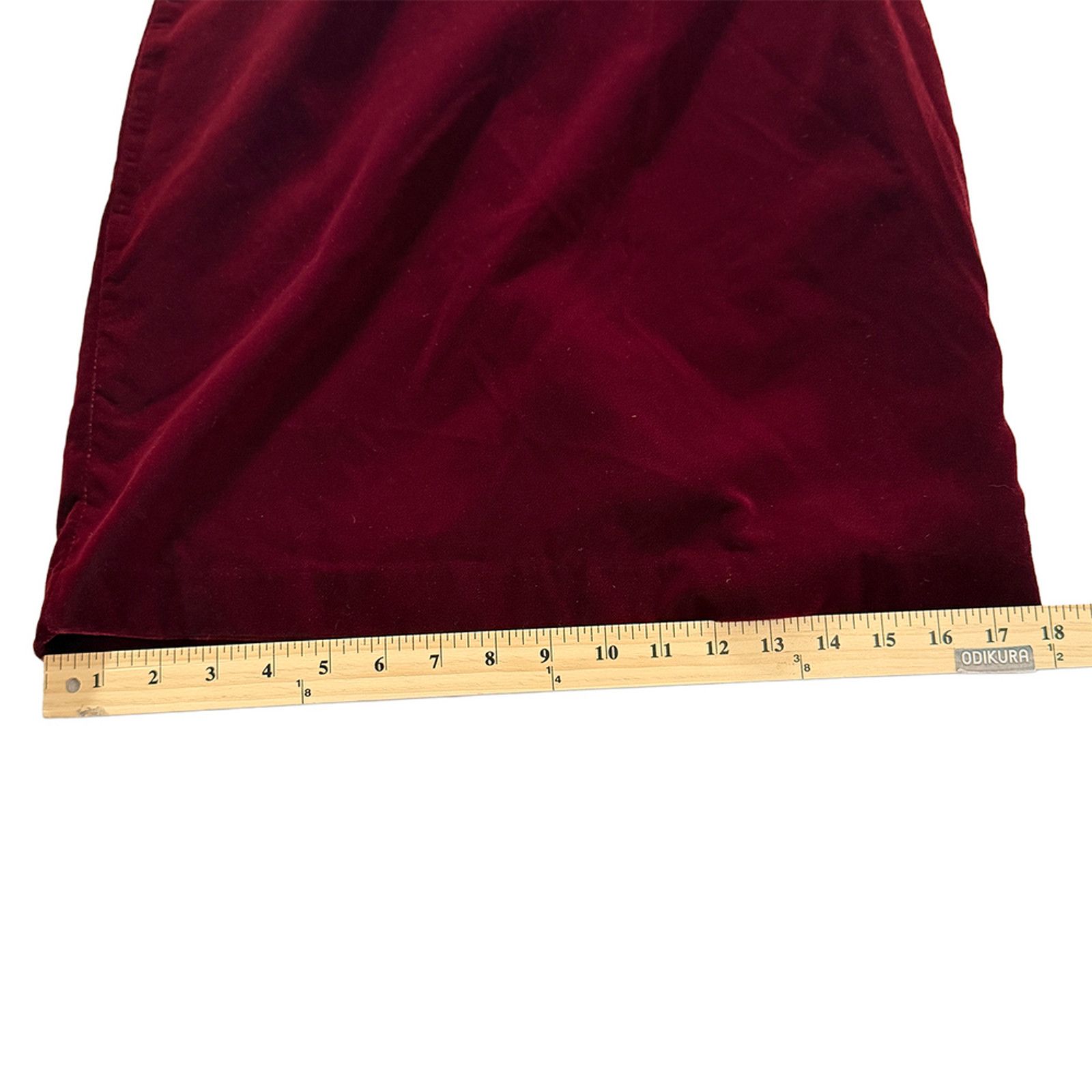 Other 90s Vintage velvet burgundy wine red pencil skirt Size 27" / US 4 / IT 40 - 5 Thumbnail
