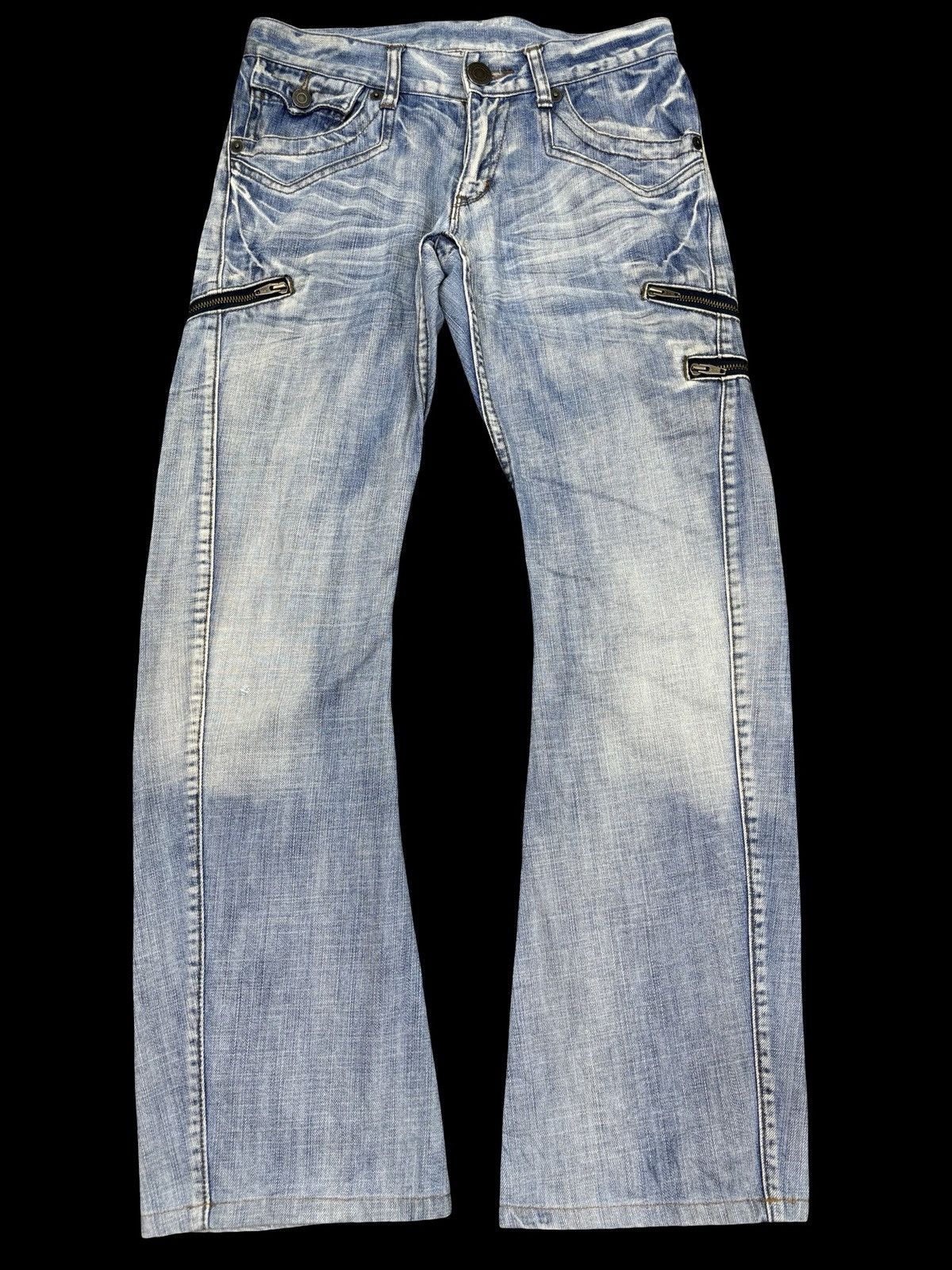 Japanese Brand 💥Curve Flare💥Rattle Trap Zipper Light Wash Curve Jeans F984 Size US 30 / EU 46 - 1 Thumbnail