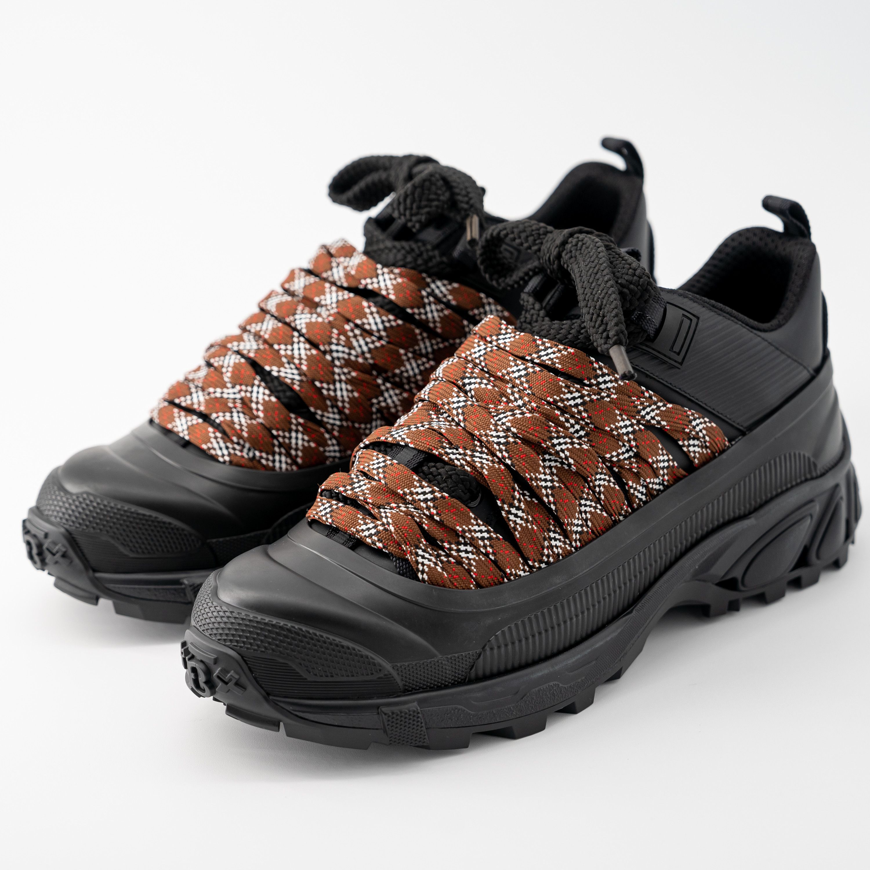 Burberry Burberry Arthur Lace Black Brown Sneakers Leather Big Laces Size US 11 / EU 44 - 1 Thumbnail