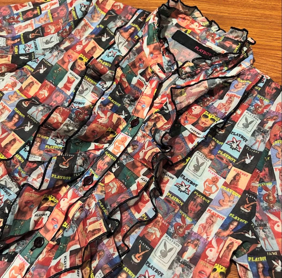 Japanese Brand × Playboy 2000s Playboy All Over Print Shirt y2k style Size US M / EU 48-50 / 2 - 2 Thumbnail