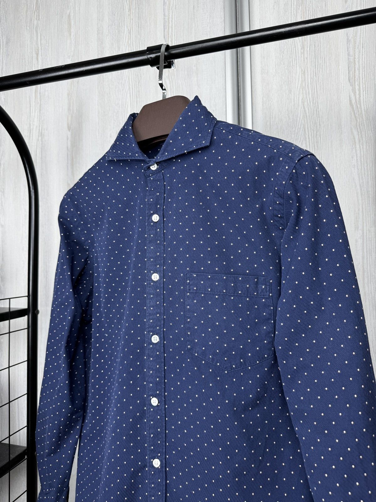 SHIPS SHIPS polka dot navy blue japanese designer ls shirt sz M Size US M / EU 48-50 / 2 - 4 Thumbnail