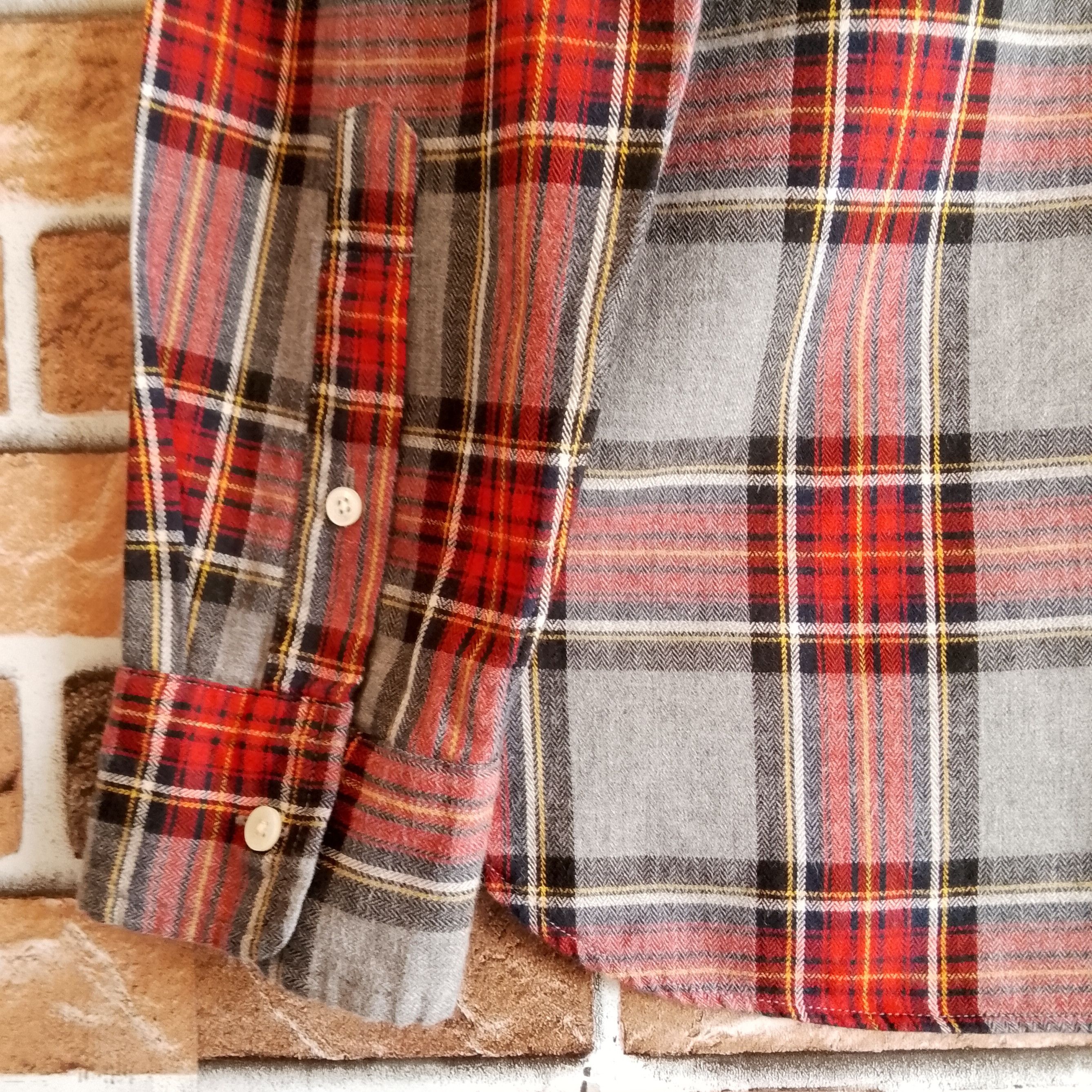 Beams Plus 100% Cotton Red/Gray Gingham Plaid Lightweight Flannel Size US S / EU 44-46 / 1 - 7 Thumbnail