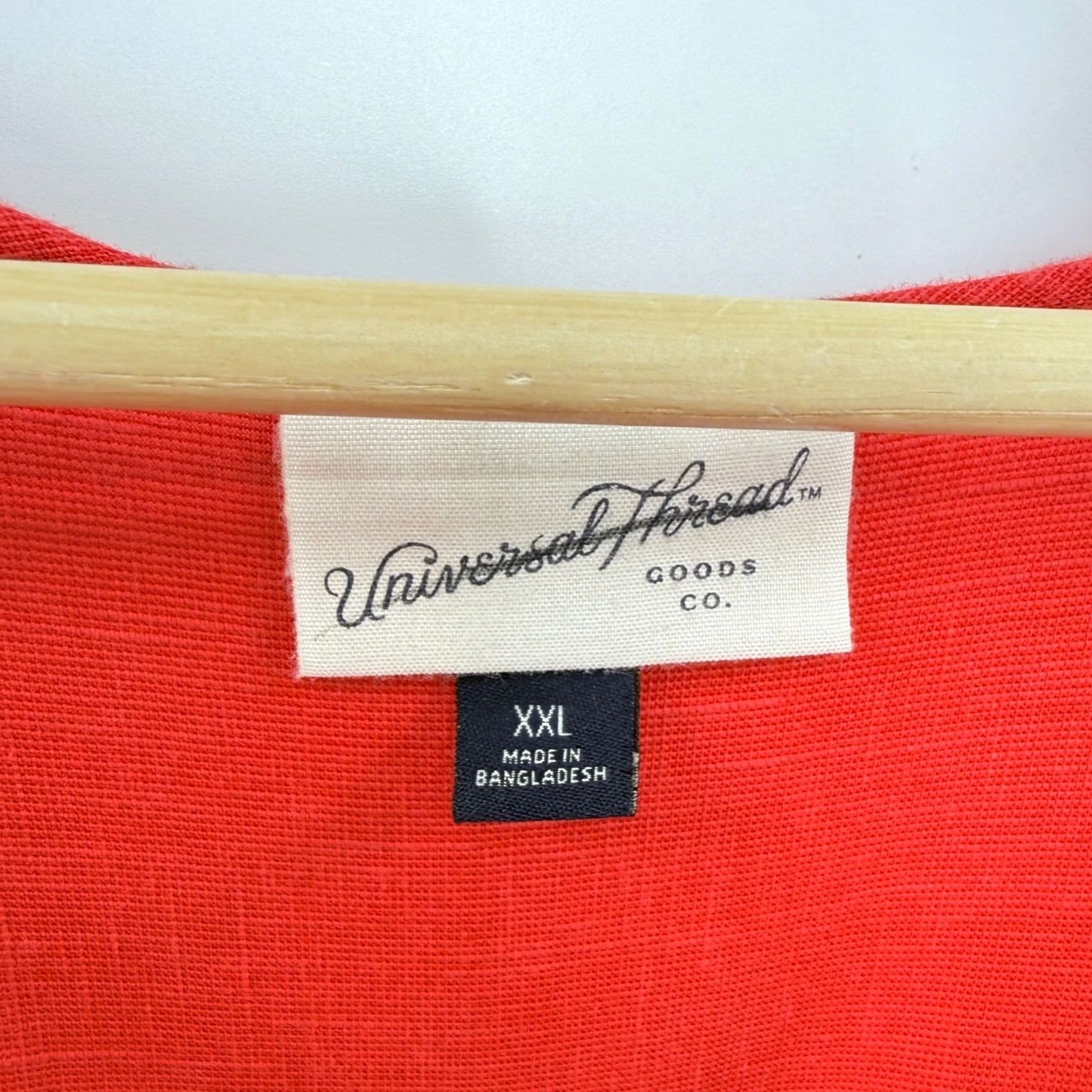 Vintage Universal Thread Dress Womens 2XL Red Neck Puff Sleeve Mini Cotton Rayon Pocketed Size XXL / US 16-18 / IT 52-54 - 3 Thumbnail