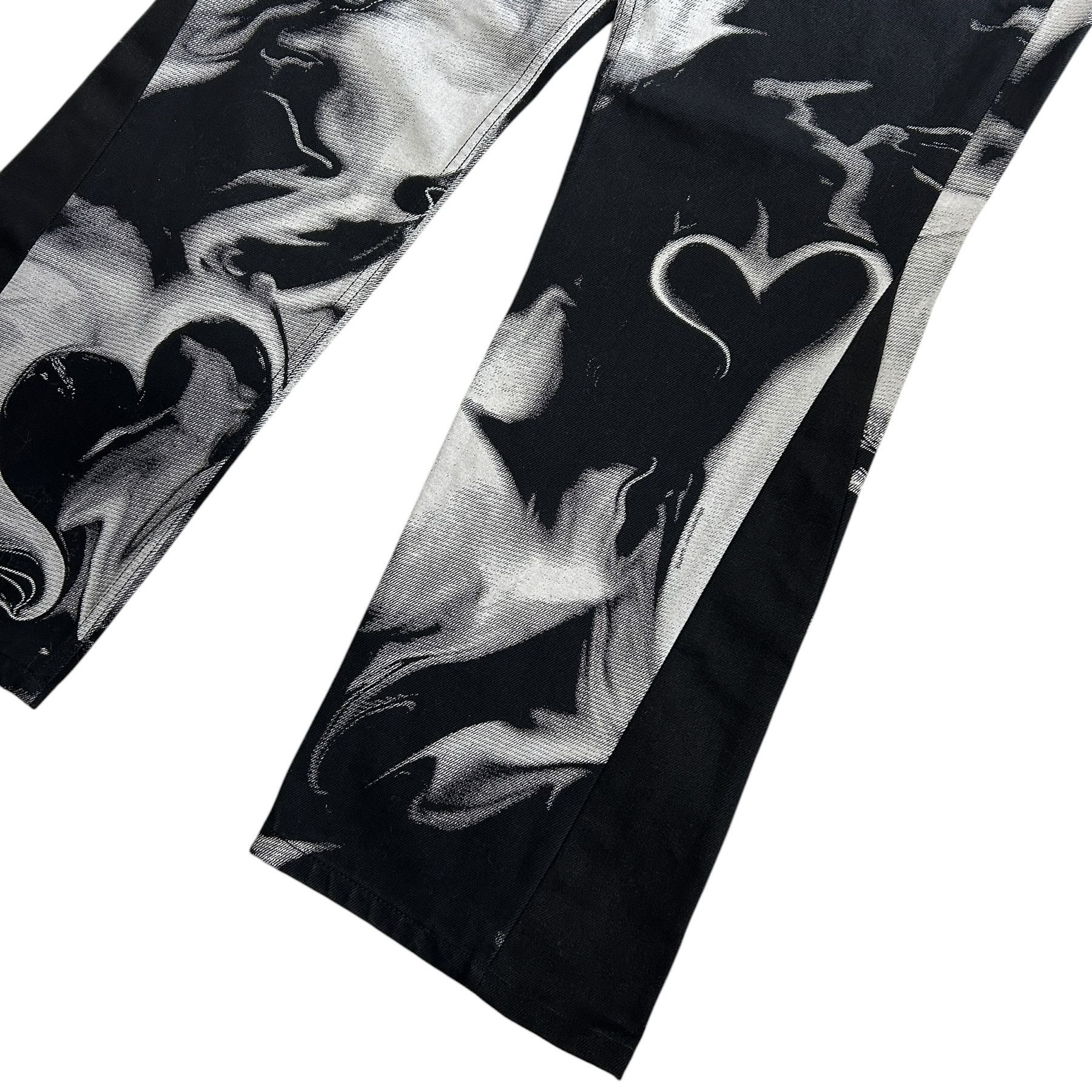 Alexander Wang Alexander Wang Smoke Print Heart Black Denim Jeans Size US 36 / EU 52 - 3 Thumbnail