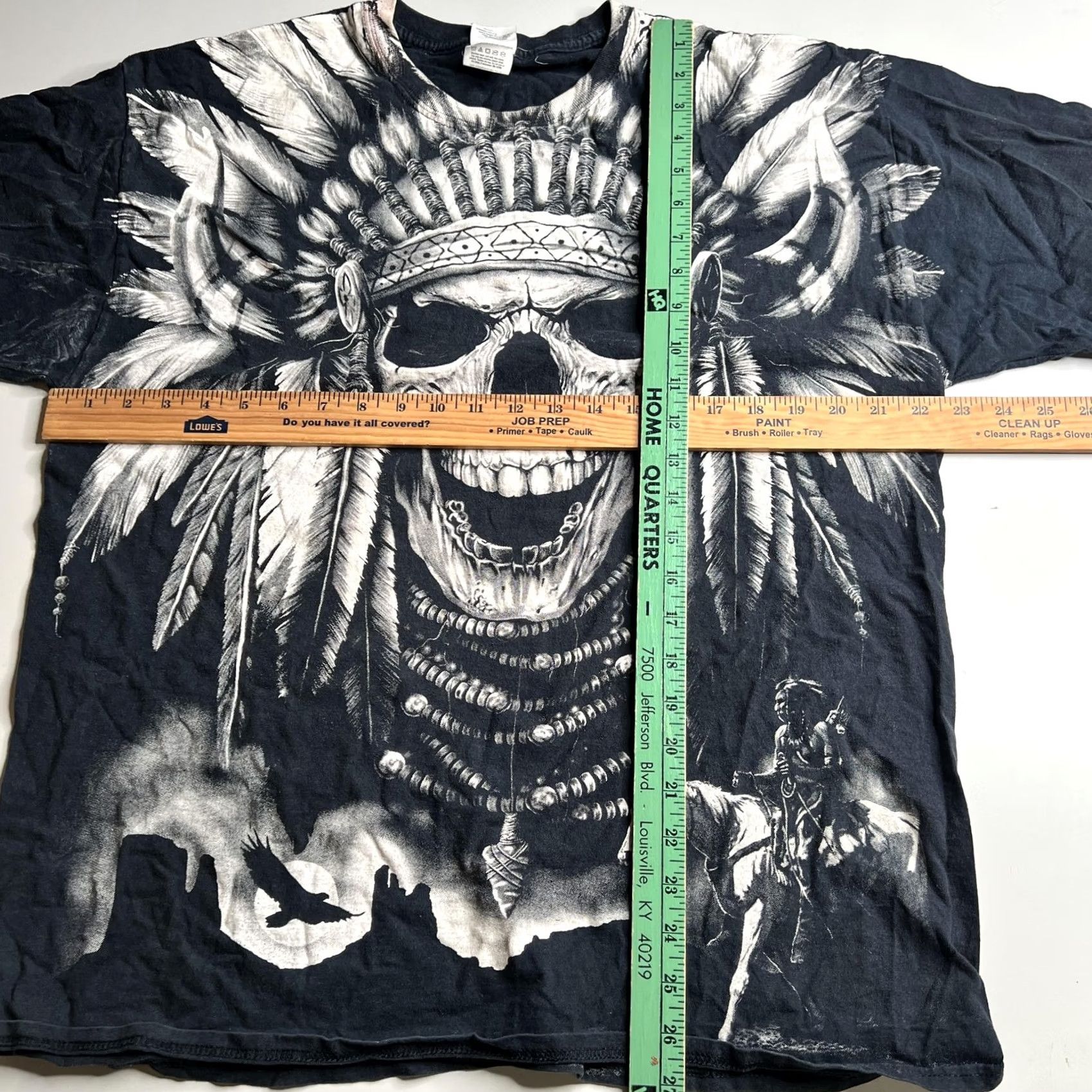 Fruit Of The Loom Fruit Of The Loom Shirt Mens XL Black Skull Chief Graphic Biker Western Tee Size US XL / EU 56 / 4 - 5 Thumbnail