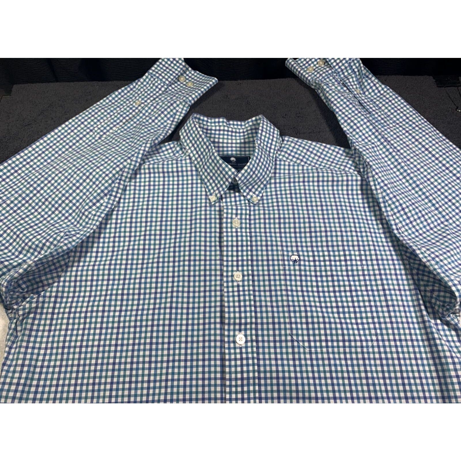 Vintage COTTON CLUB Plaid Long Sleeve Button-Up Shirt Adult Large Green Size US L / EU 52-54 / 3 - 5 Thumbnail