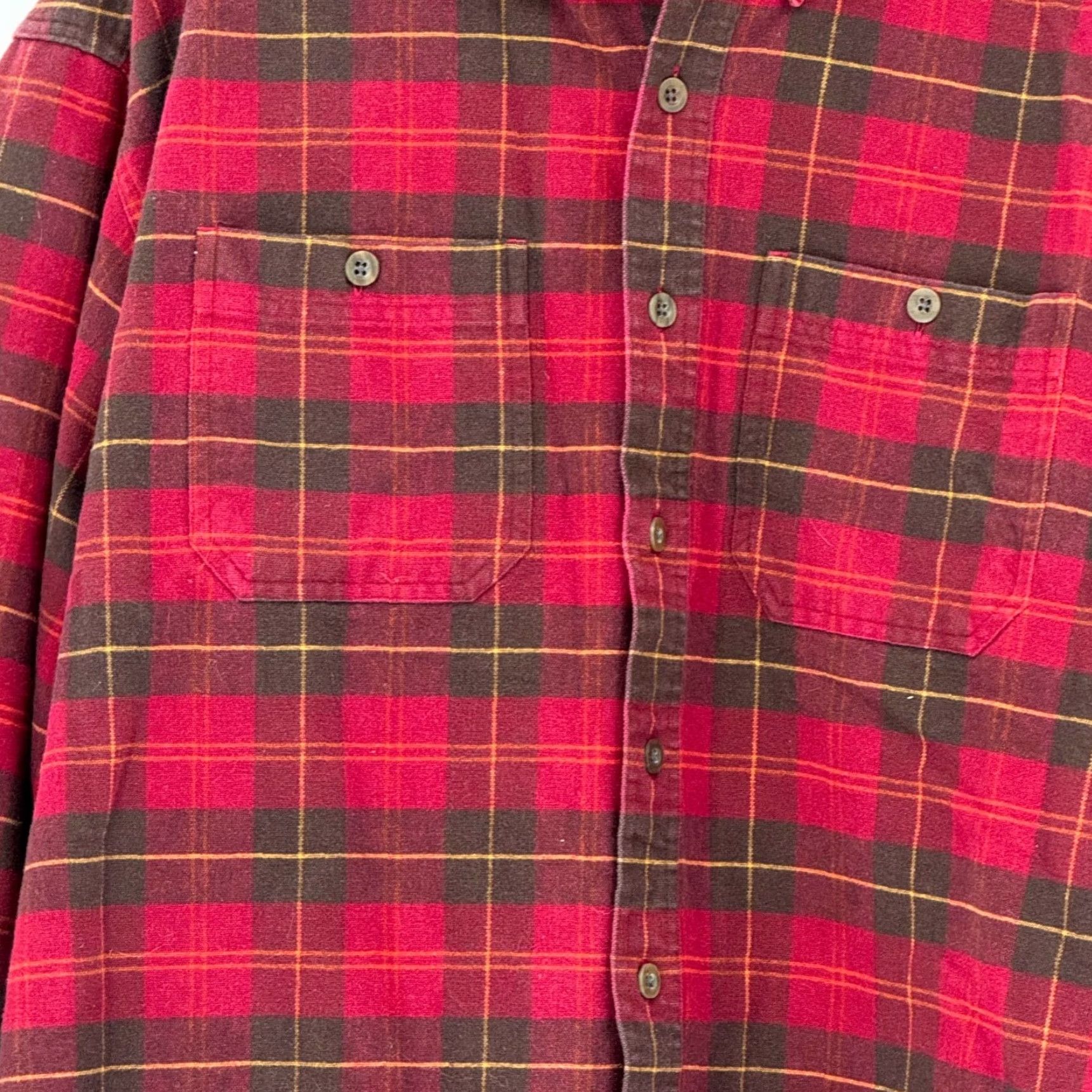 Vintage VINTAGE L.L. Bean Shirt Plaid Red 100% Cotton Chamois Cloth Button-Up XL Tall Mens Long Sleeve Button-Up Shirt Size US XL / EU 56 / 4 - 5 Thumbnail