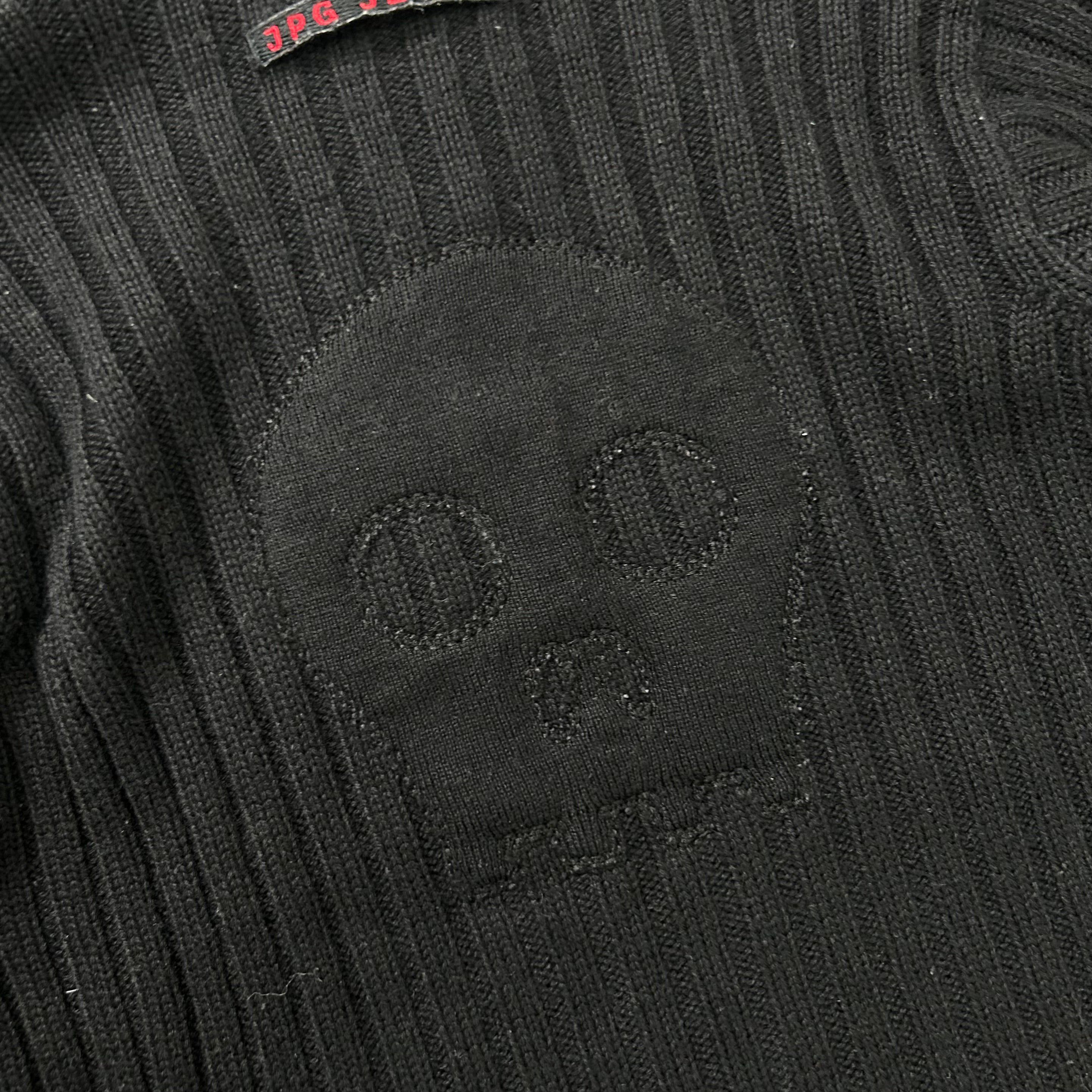 Jean Paul Gaultier Jean Paul Gaultier 2000s Linear Knit Skull Appliqué Turtlene Size US S / EU 44-46 / 1 - 8 Thumbnail