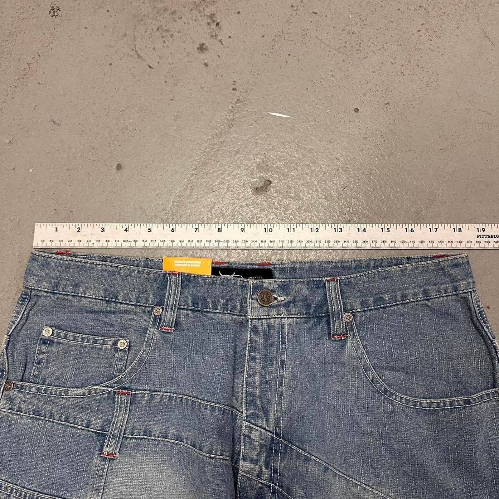 Vintage Vintage Baggy Y2k Urban Wide Leg DELF Wash Blue Short Men 36 Size US 36 / EU 52 - 5 Thumbnail