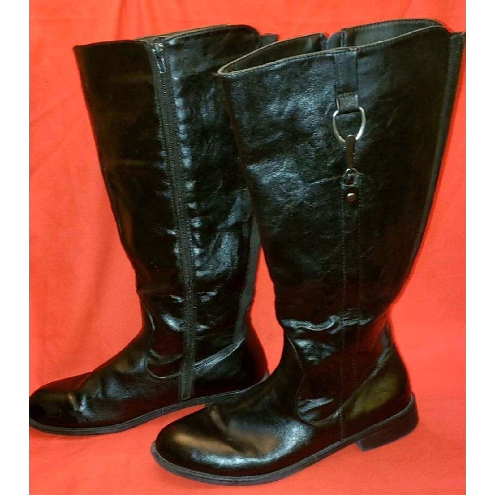 Marella Marbella Boots Women 11M Black Side Zipper Silver Horse Bit Knee-High Riding Boots Mens Womens Girls Boys Size US 9 / IT 39 - 3 Thumbnail