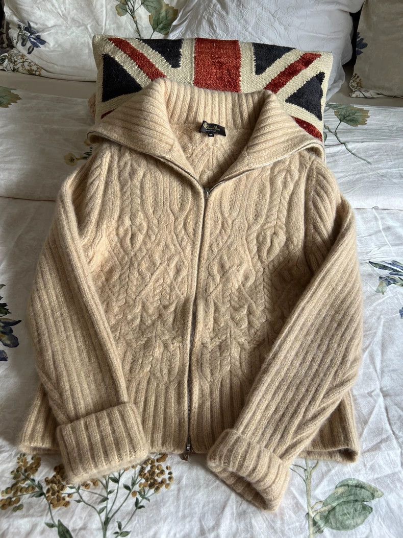 Loro Piana LORO PIANA Cashmere jacquard sweater coat Size M / US 6-8 / IT 42-44 - 1 Thumbnail