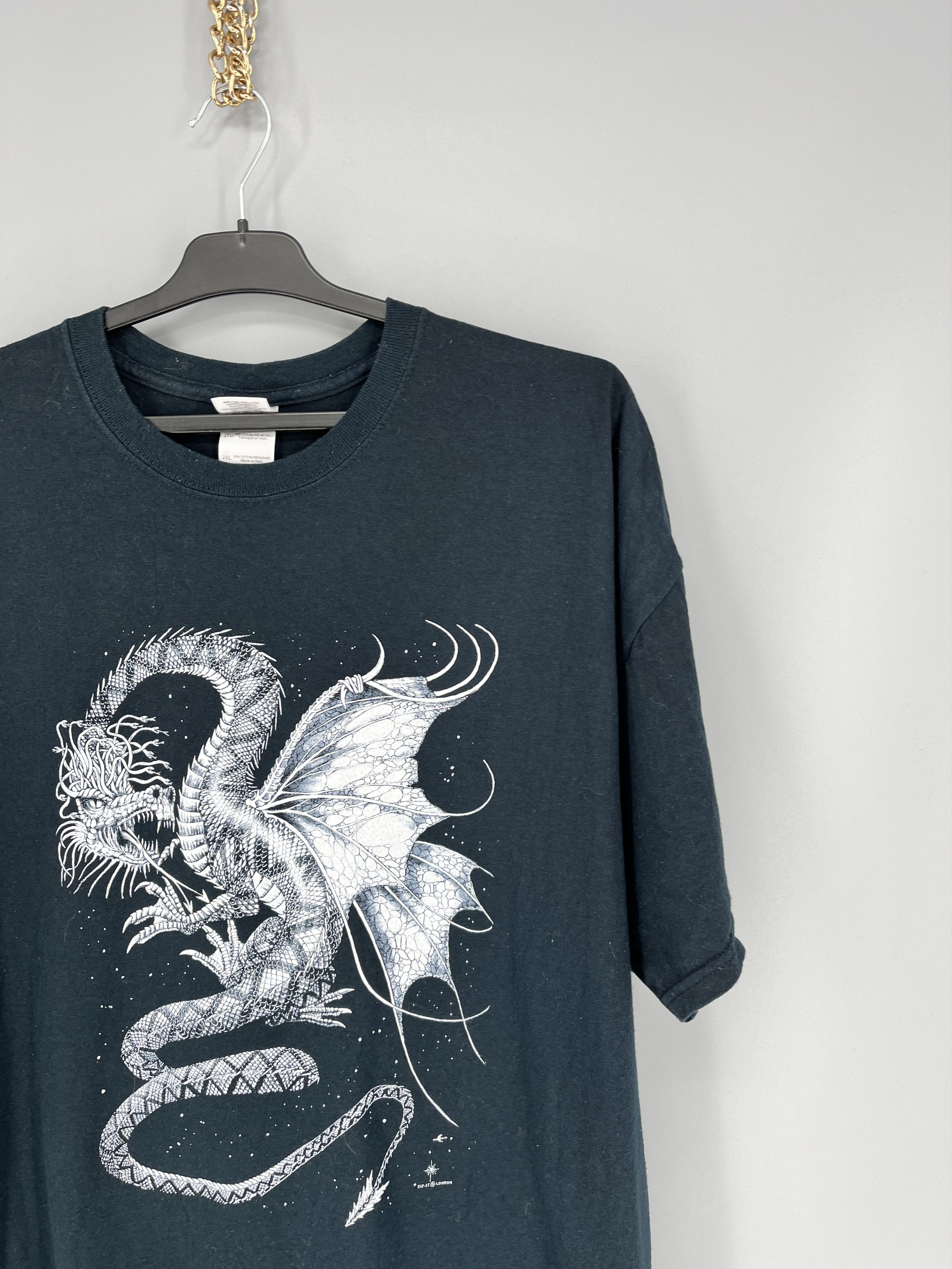 Vintage Vintage Y2k Washed AvantGarde Tribal Tee Dragon Streetwear Size US XL / EU 56 / 4 - 5 Thumbnail