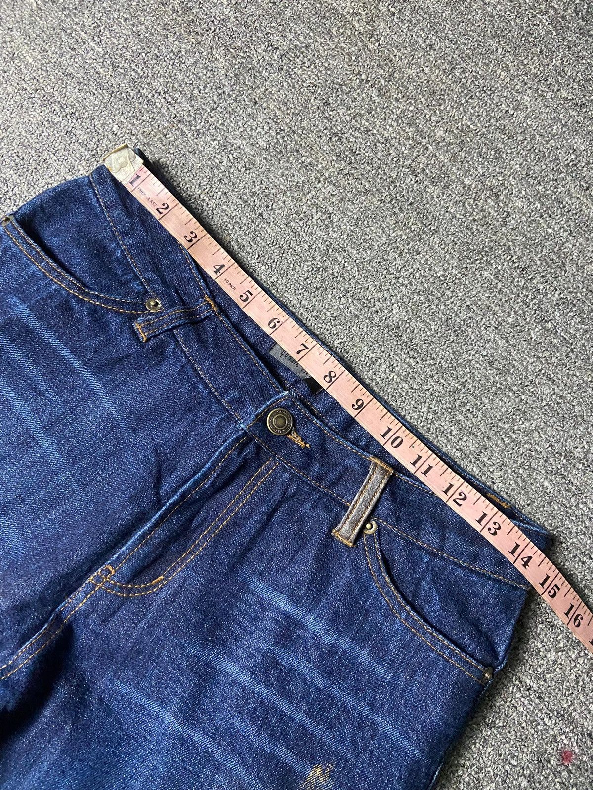 Japanese Brand Quatre Lien Bootcut Jeans with Gold Paint Splatter (153) Size 29" - 4 Thumbnail