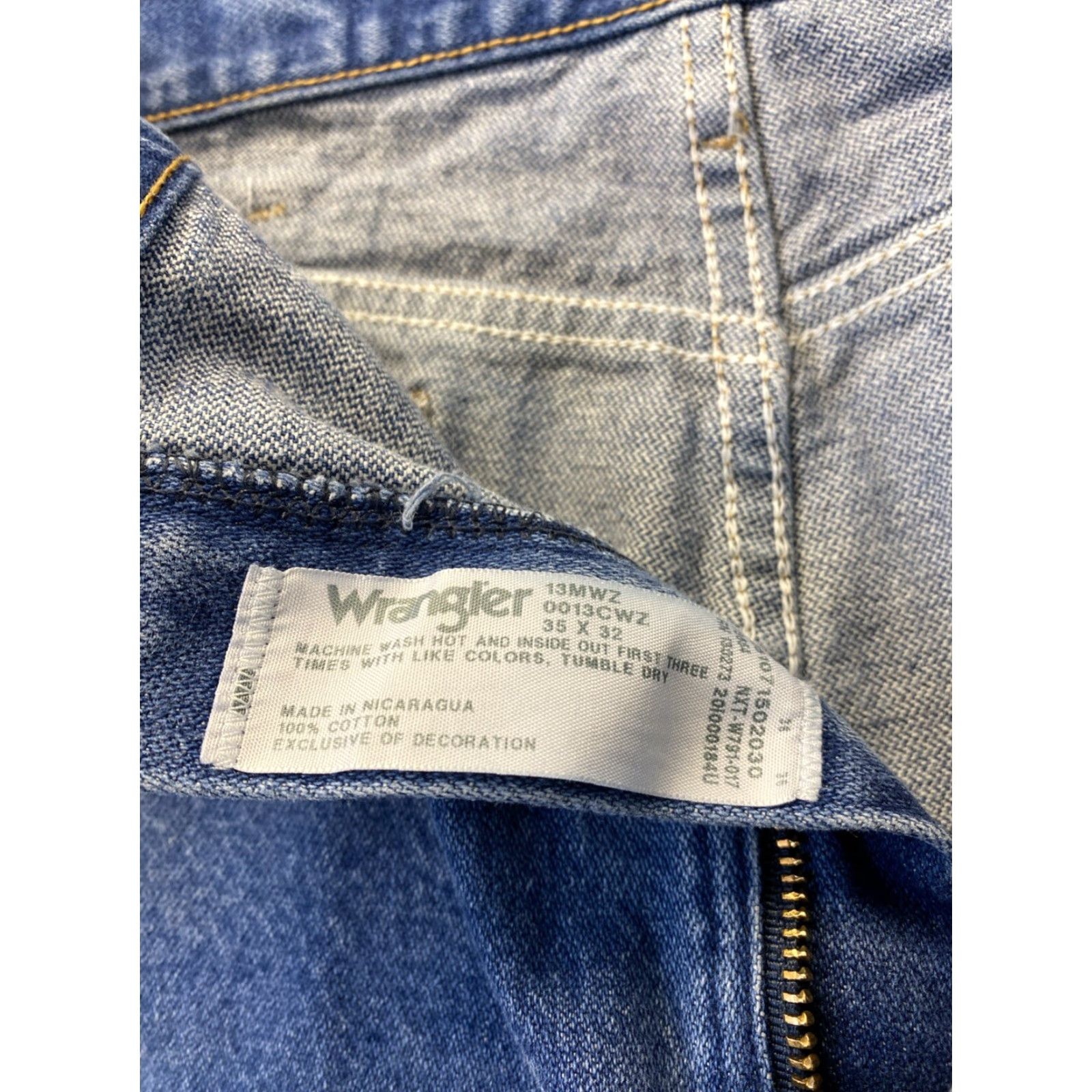 Wrangler VINTAGE Wrangler Jeans Work Pants Blue 32 x 32 Heavy Duty Straight Fit Outdoors Mens Size US 32 / EU 48 - 5 Thumbnail