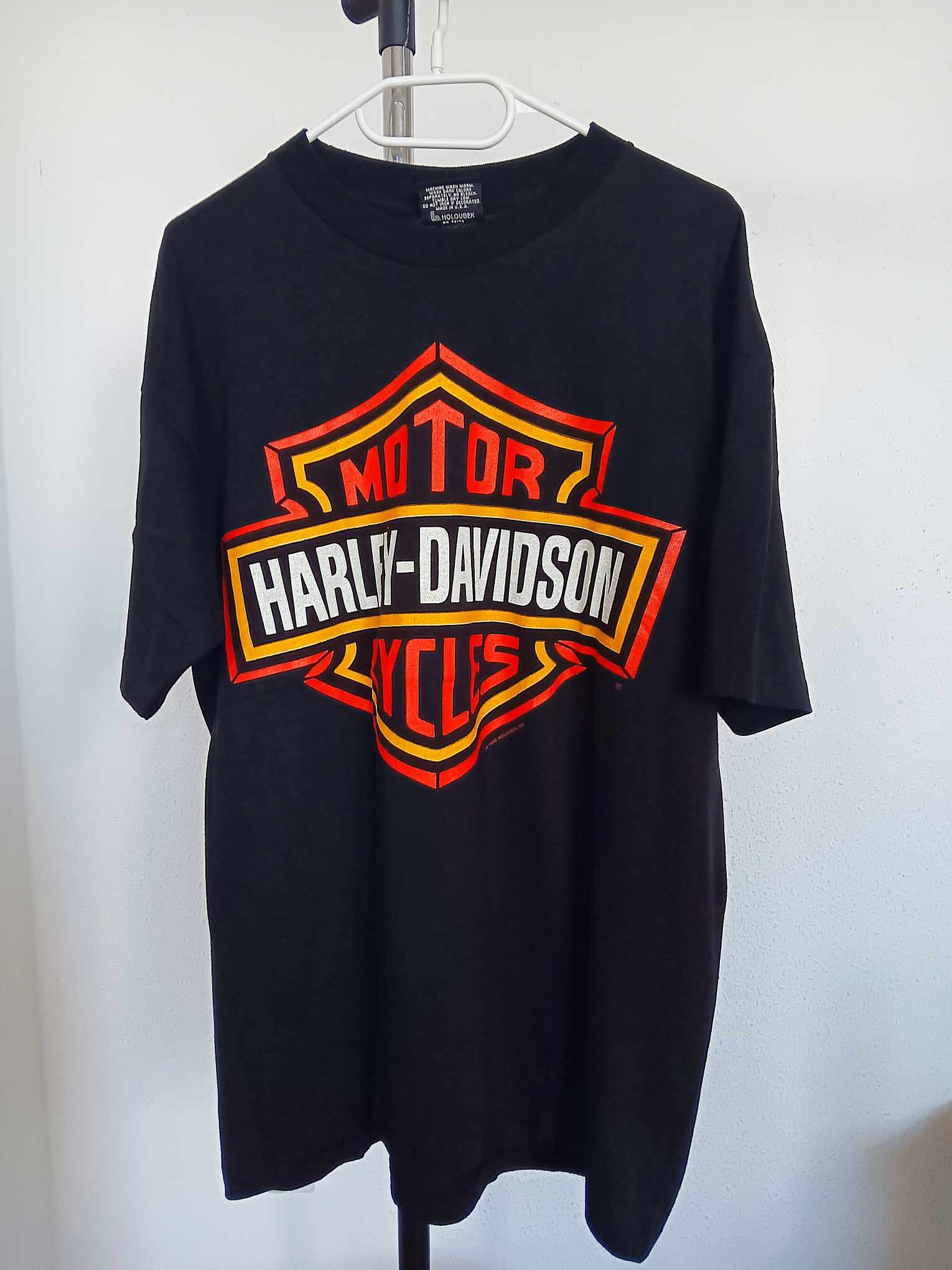 image of 1992 Harley Davidson Tee in Czarny, Men's (Size XL)