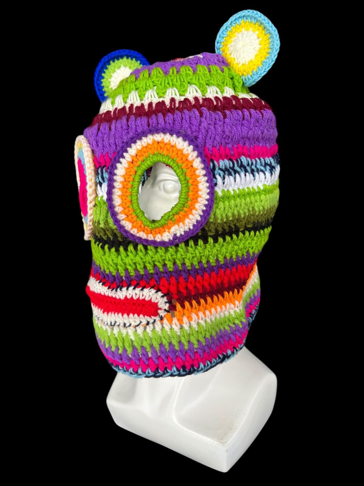 Japanese Brand × Kapital × Vintage Very Rare Crochet Knitted Handmade Balaclava Masked ☠️☠️ Size ONE SIZE - 3 Thumbnail