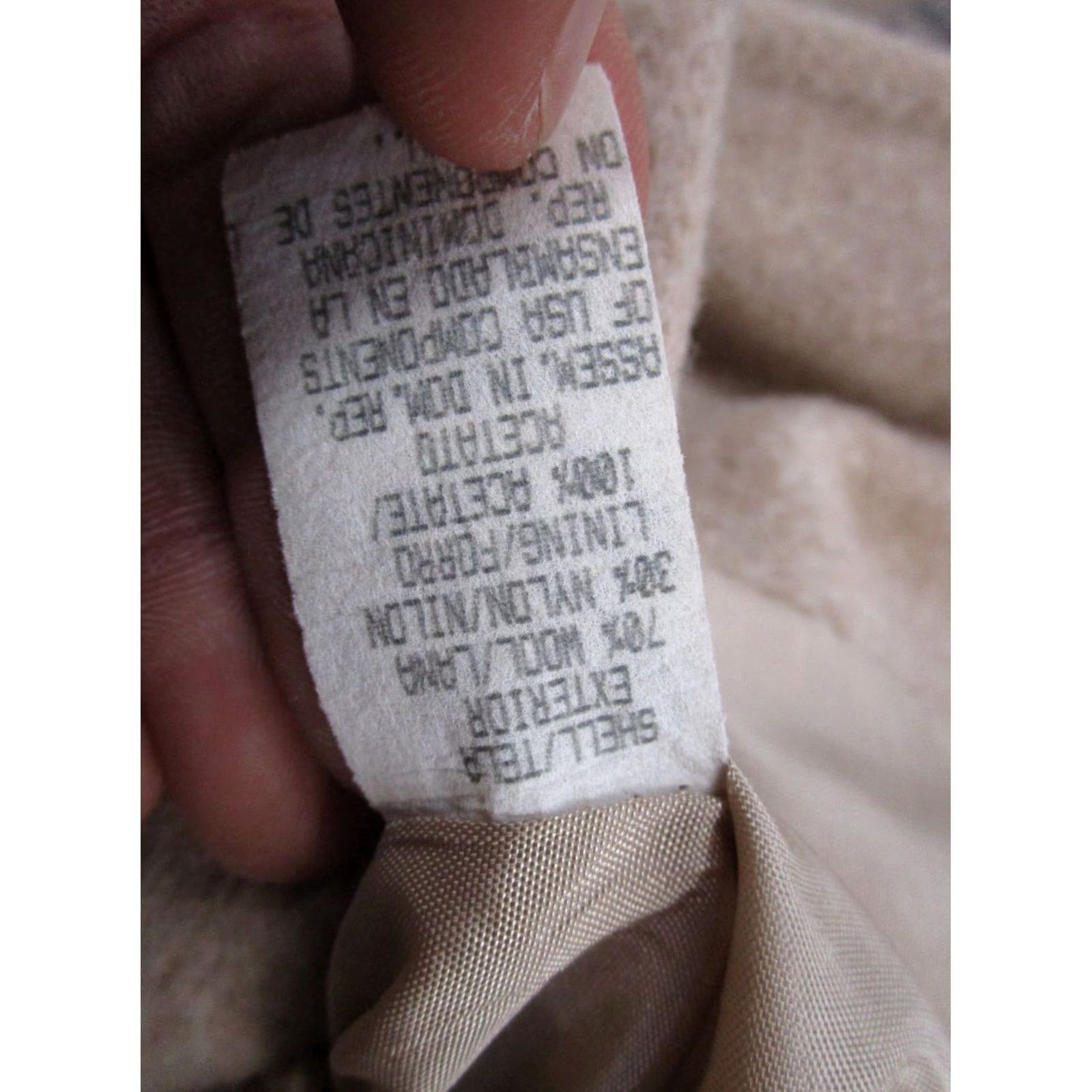 Vintage Cabin Creek Pea Coat Womens Size 18W Mid-Length Lined Wool Coat Beige 90s Vintage Womens Size XXL / US 16-18 / IT 52-54 - 3 Thumbnail