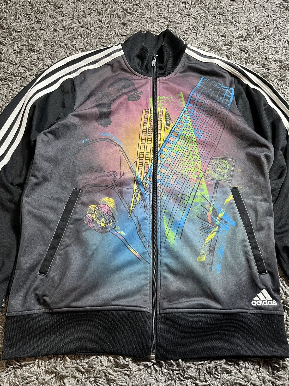 Vintage ADIDAS FIREBIRD VINTAGE 00s STREET ART STYLE TRACK JACKET Size US M / EU 48-50 / 2 - 2 Thumbnail