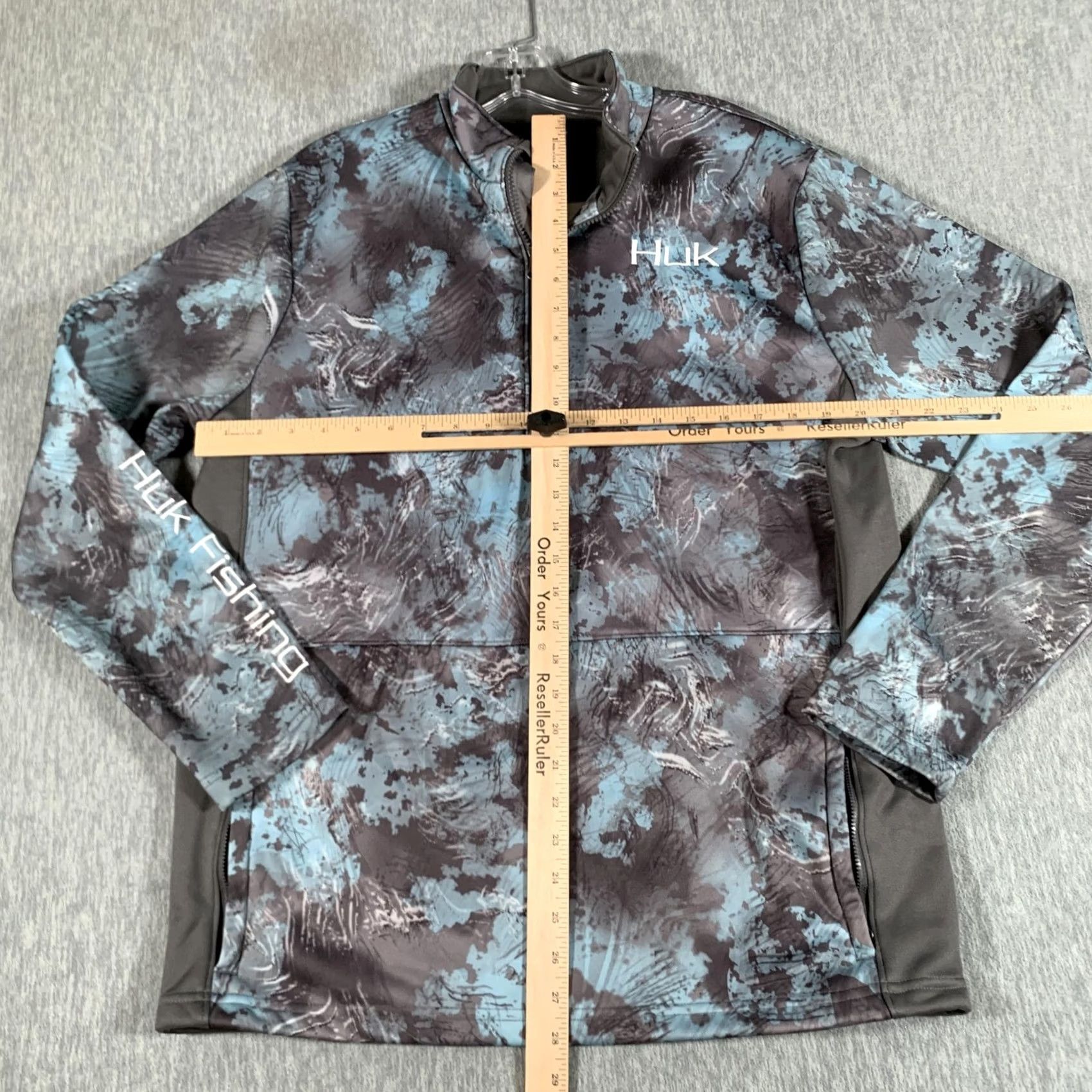 Vintage Huk Shirt Mens Medium Blue Gray Camo Quarter Zip Pullover Performance Fishing Size US M / EU 48-50 / 2 - 7 Thumbnail