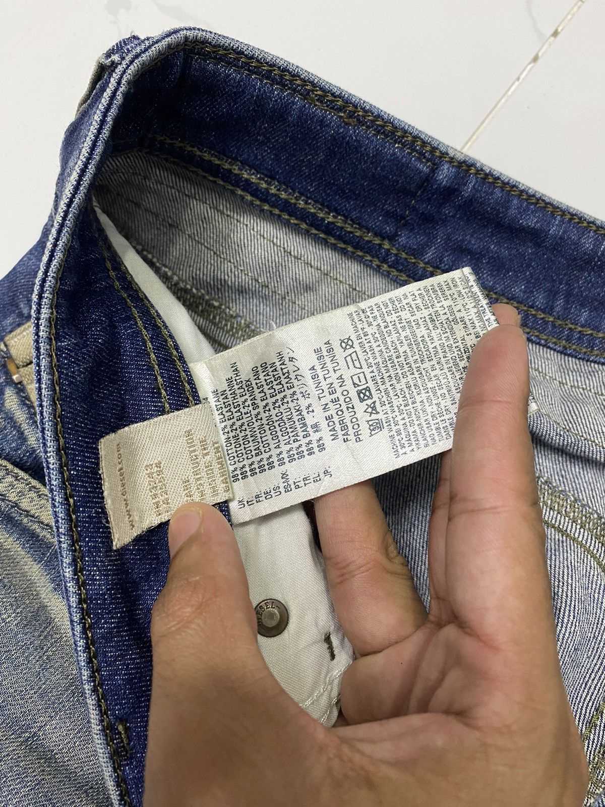 Diesel 🔥DIESEL RIPS DISTRESSED DENIM JEANS Size US 34 / EU 50 - 10 Thumbnail