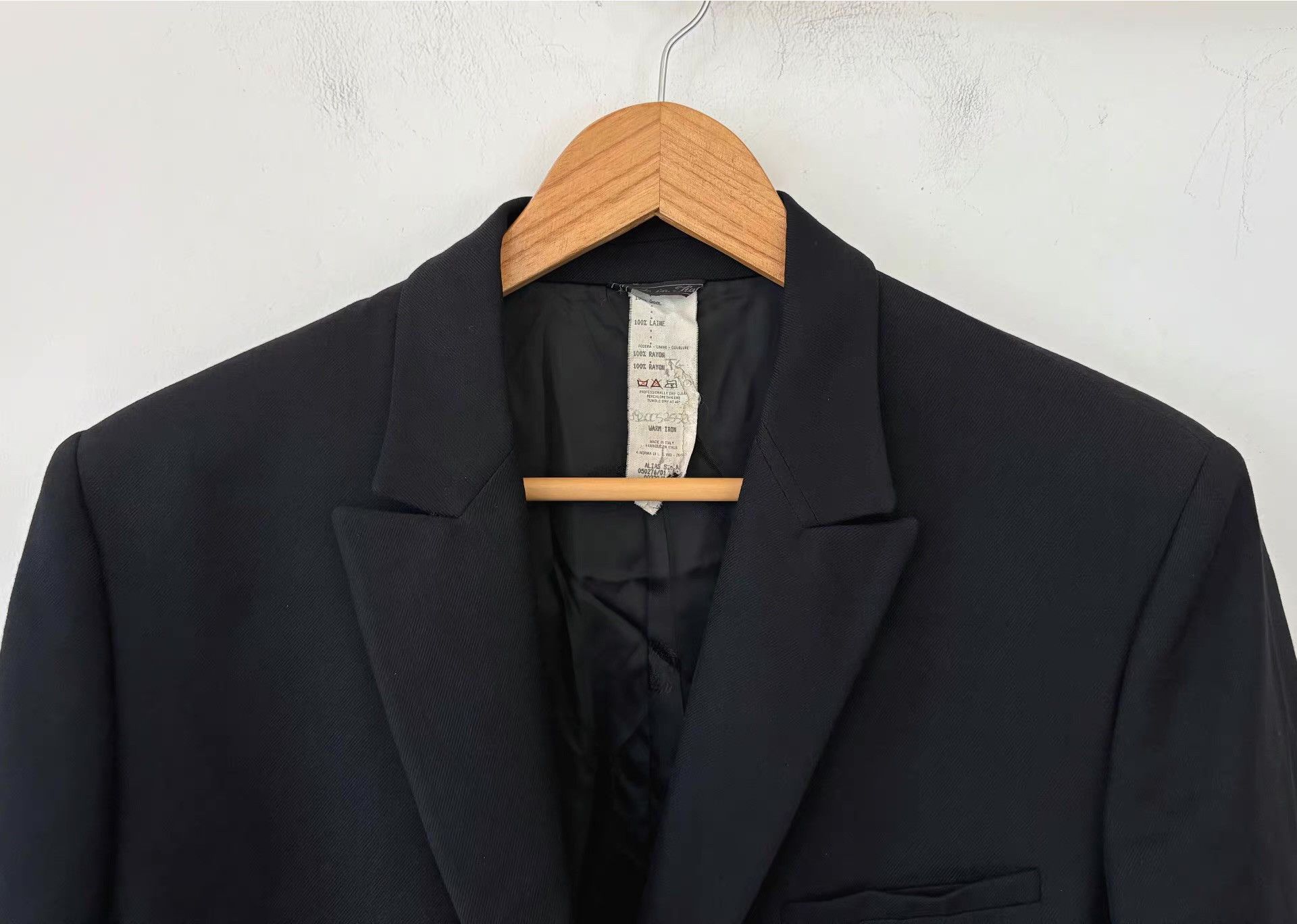 Versace Gianni Versace Men's Dark Pattern Wool Blazer Ｑ21 Size 46R - 5 Thumbnail