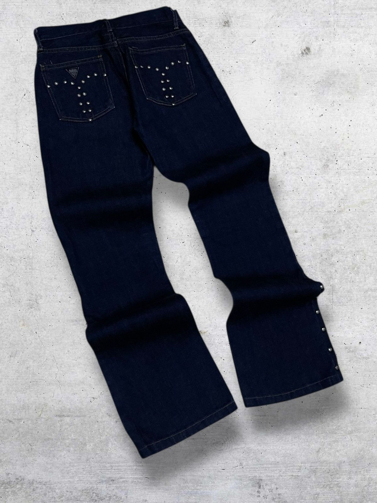 Tornado Mart VINTAGE FIORUCCI 90S DESIGNER OG STUDDED FLARED DENIM STYLE Size US 26 / EU 42 - 9 Thumbnail
