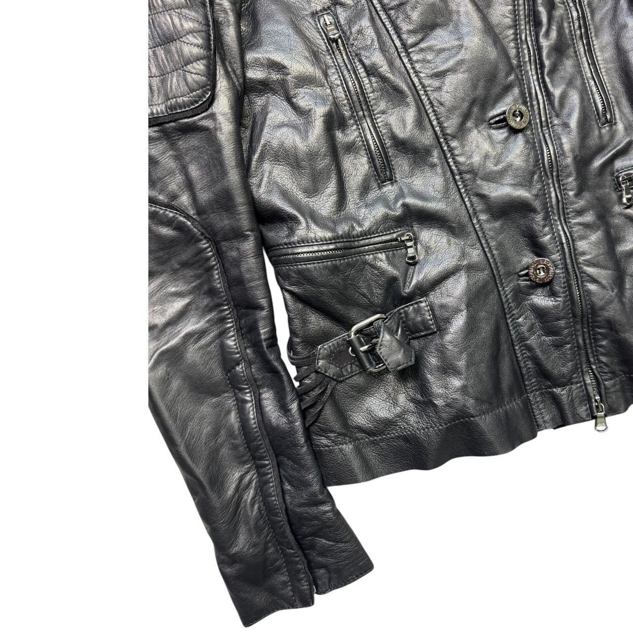 Roberto Cavalli Roberto Cavalli black leather jacket with asymmetrical Size M / US 6-8 / IT 42-44 - 3 Thumbnail