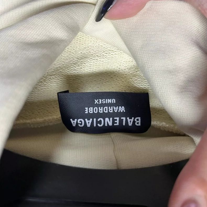 Balenciaga Balenciaga Light beige solid monogrammed pullover hoodie Size US XXS / EU 40 - 3 Thumbnail