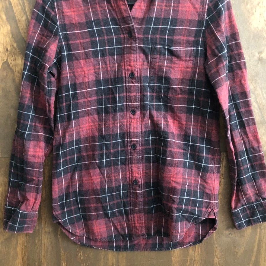 Madewell Madewell Womens Shirt Red Plaid Flannel Button Down Slim Fit 100% Cotton XS Size XS / US 0-2 / IT 36-38 - 3 Thumbnail